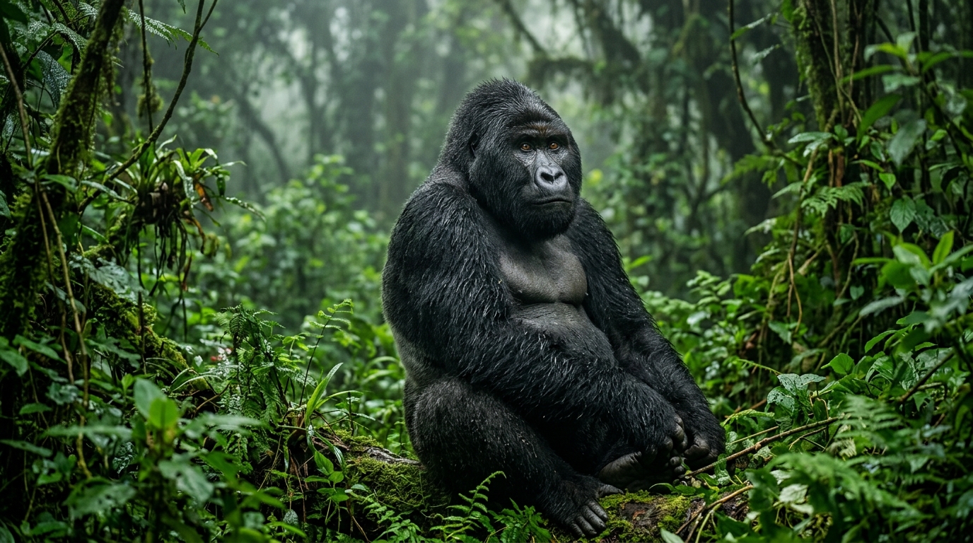 Silverback Mountain Gorilla in Bwindi Rainforest