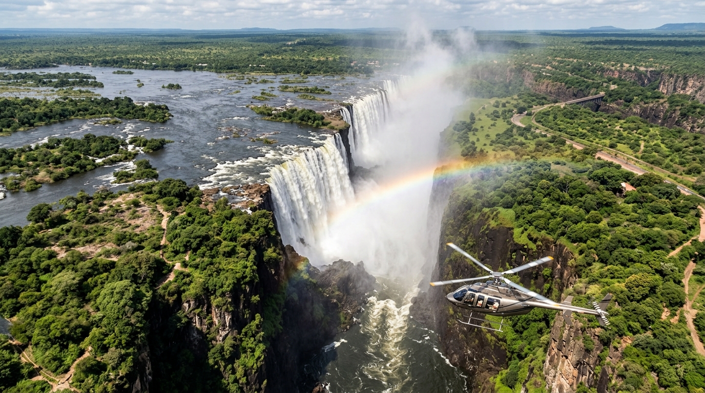 Zimbabwe Victoria Falls Aerial View